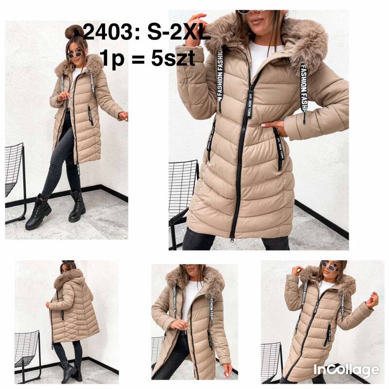 Plaszcze damkie zimowe Roz S-2XL, 1 Kolor Paczka 5 szt